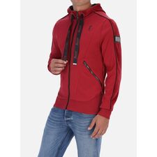 Full Zip Hoodie With Velvet, Size: M, Colour: Bordeau