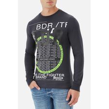 L/S T-Shirt With Prints, Size: S, Colour: Anthracite