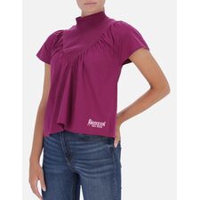 Col roulé double tissu, Taille: L, Couleur: Rose