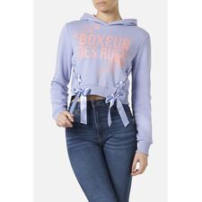 Hooded Sweatshirt With Laces, Size: L, Colour: Violett