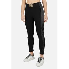 High Waist Sweatpants W/Satin, Size: L, Colour: Schwarz