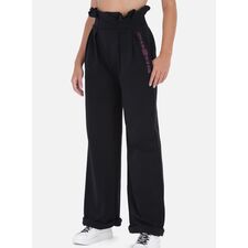 Wide Leg High Waist Pants, Taille: M, Couleur: Noir