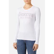 Lady Strass Logo T-Shirt L/S, Colour: Weiss, Size: L