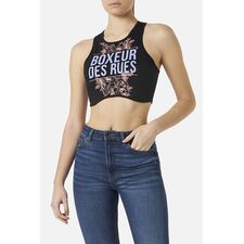 Crop Tank Top, Size: L, Colour: Schwarz