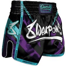 8 WEAPONS Muay Thai Shorts, Shift, cyber XL, Taglia: XL, Colore: Nero