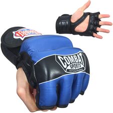 Combat Sports MMA Hybrid Fight Gloves, Size: L, Colour: Blue