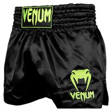 Venum Muay Thai Shorts Classic - Black/Neo Yellow, Colour: Yellow, Size: M