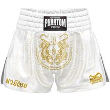 Muay Thai Shorts Sak Yant, Size: S, Colour: Weiss