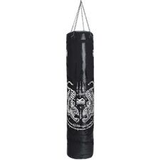 Muay Thai Punching Bag with Filling 180cm, Colour: Schwarz, Additional Weight: 39 kg, Length: 1.8m