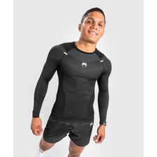 Venum Biomecha Rashguard Long Sleeves - Black/Grey - S, Size: S, Colour: Schwarz