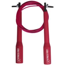 Fitness First adjustable steel jumping rope red, Size: One Size, Colour: Rot