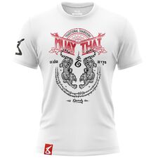 T-Shirt Sak Yant Tigers, Size: S, Colour: Weiss
