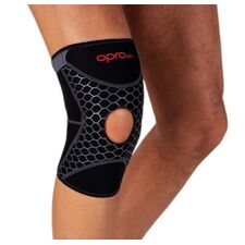 OproTec Knee Sleeve with Open Patella-Small, Size: S, Colour: Schwarz