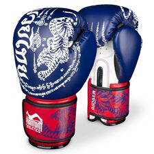 Gants de boxe Muay Thai, Couleur: Bleu, OZ: 12oz