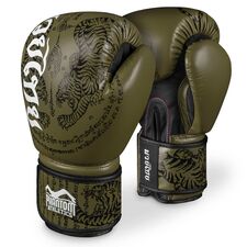 Gants de boxe Muay Thai, Couleur: Kaki, OZ: 10oz