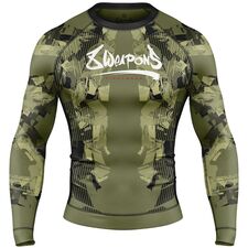 8 WEAPONS Rashguard, L/S, Hit 2.0, olive-black, XL, Size: XL, Colour: Khaki