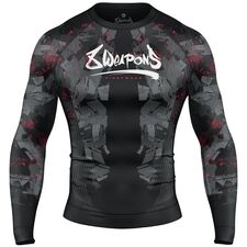 8 WEAPONS Rashguard, L/S, Hit 2.0, black-red, XL, Size: XL, Colour: Schwarz