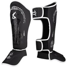 8 WEAPONS Shin Guards - Sak Yant Big Tiger black XL, Taglia: XL, Colore: Nero