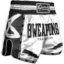 8 Weapons Muay Thai Shorts Carbon - Snow Night, Colour: Weiss, Size: S