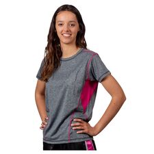 Tee Shirt Femme Technic Gris/Fuschia Tl, Size: L
