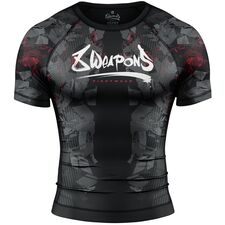 8 WEAPONS Rashguard, S/S, Hit 2.0, black-red, XXL, Size: 2XL, Colour: Schwarz