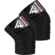 Gym Knee Wraps K1 Full Black, Size: One Size, Colour: Schwarz