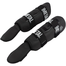 Shin Guards with Removable Foot Protection, Size: L, Colour: Schwarz