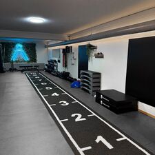 Piste de course "Sled Track" en gazon synthétique gradué GladiatorFit | Noir 1000x100 CM