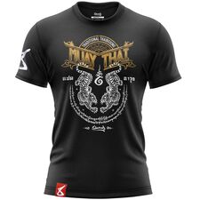 T-Shirt Sak Yant Tigers, Size: S, Colour: Schwarz