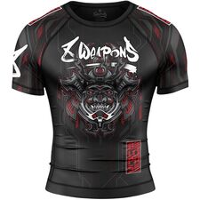 8 WEAPONS Rashguard, S/S, Samurai 2.0, black-red, XXL, Size: 2XL, Colour: Schwarz
