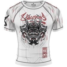 8 WEAPONS Rashguard, S/S, Samurai 2.0, white-red, XXL, Size: 2XL, Colour: Weiss