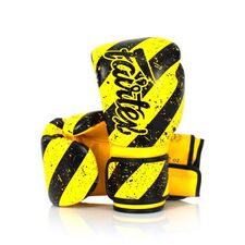 Boxing gloves Fairtex BGV14 Grunge Art - Mid-1980, Colour: Yellow, OZ: 14oz