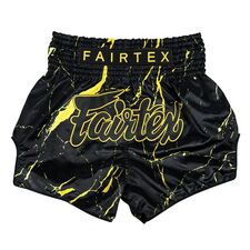 Muay Thai Shorts Fairtex Black Marble, Size: L, Colour: Schwarz