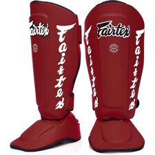 Protèges-Tibias Fairtex SP7 Twister Détachable, Taille: S, Couleur: Rouge