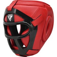 Head Guard Grill T1 Full Red-L, Colour: Rot, Size: L