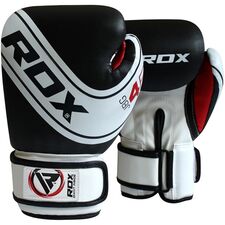 Boxing Glove Kids White/Black 6OZ, Colour: Schwarz, OZ: 6oz