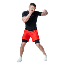 MMA Shorts T16 Red/Black-L, Size: L, Colour: Rot