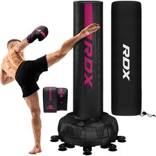 Free Standing Punch Bag F6+ Bag Mitts, Colour: Rosa, Length: 1.8m