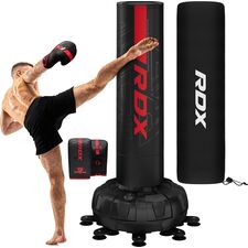 Free Standing Punch Bag F6+ Bag Mitts, Colour: Rot, Length: 1.8m