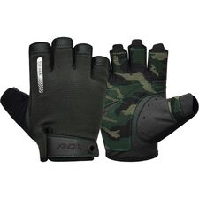 Gym Training Gloves T2 Half Army Green-M, Colour: Green, Size: M
