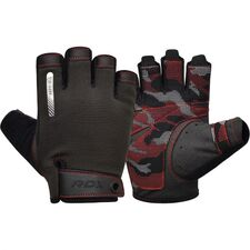 Gym Training Gloves T2 Half Red-XL, Colour: Schwarz, Size: XL