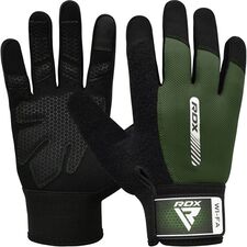 Gym Weight Lifting Gloves W1 Full Army Green, Colour: Green, Size: L