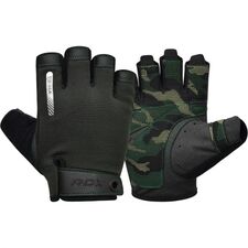 Gym Training Gloves T2 Half Army Green-XL, Colour: Green, Size: XL