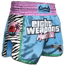 8 WEAPONS Muay Thai Shorts - Miami Thai M, Size: M, Colour: Blue