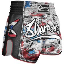 8 WEAPONS Muay Thai Shorts, Cut like a Blade 2.0, white, XL