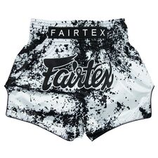 Muay Thai Shorts Fairtex Grunge, Size: L, Colour: Weiss