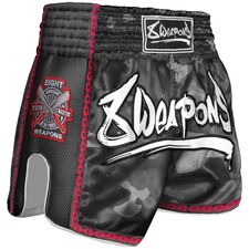 8 WEAPONS Muay Thai Shorts, Urban Camo 2.0, Size: S, Colour: Schwarz