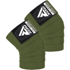 Bandes de genoux pour musculation et d'haltérophilie, Taille: Taille unique, Couleur: Kaki