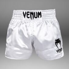 Venum Classic Muay Thai Shorts - White/Black, Size: S, Colour: Weiss