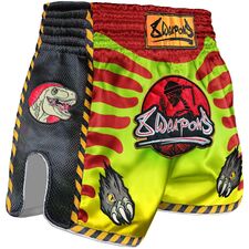 8 WEAPONS Muay Thai Shorts Jurassic Grün/Rot S, Bekleidungsgrösse: S, Farbe: Rot